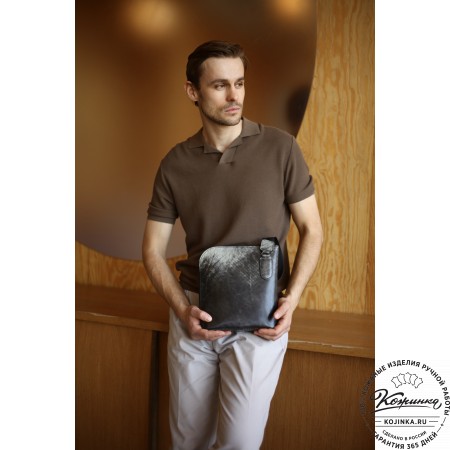 Кожаная сумка "Родос" (пепел глянец)